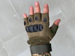 Тактические беспалые перчатки ( военные, армейские, защитные, ЗСУ ) зеленого цвета, размер L