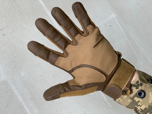 Штурмовые тактические перчатки Exploring (эко-кожа) Высокое качество XL цвет песок