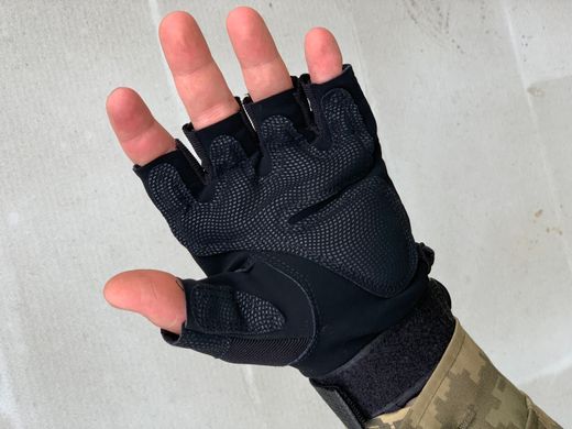 Тактические беспалые перчатки ( военные, армейские, защитные, ЗСУ ) черного цвета, размер XL