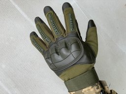 Штурмовые тактические перчатки Exploring (эко-кожа) Высокое качество L, цвет зеленый