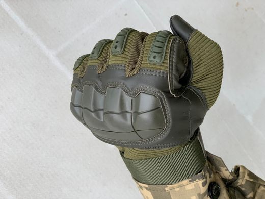 Штурмовые тактические перчатки Exploring (эко-кожа) Высокое качество XL цвет зеленый