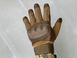 Штурмовые тактические перчатки Exploring (эко-кожа) Высокое качество M, цвет песок